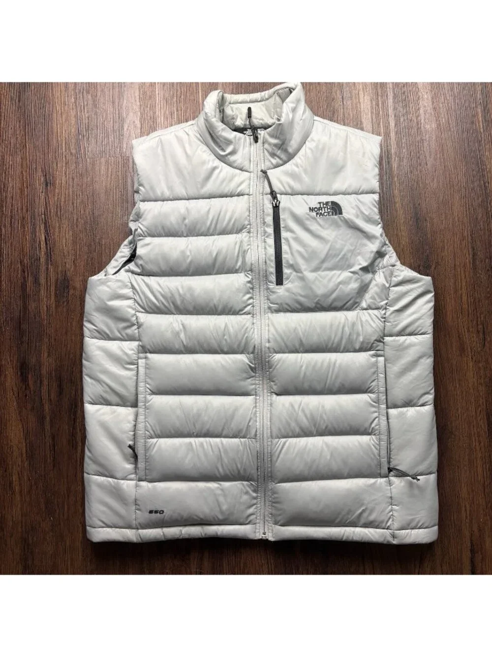 The North Face 550 Puffer Full Zip Vest Gray Men’s Size Large
